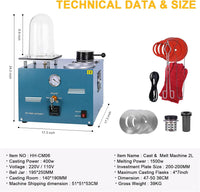 Load image into Gallery viewer, Vacuum Casting Machine 2L with Melting Furnace, 3 CFM Vacuum Pump
